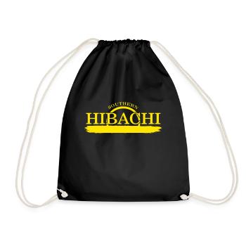 Hibachi Shirt, Southern Hibachi Tee, Japanese - Drawstring Bag - black - Front