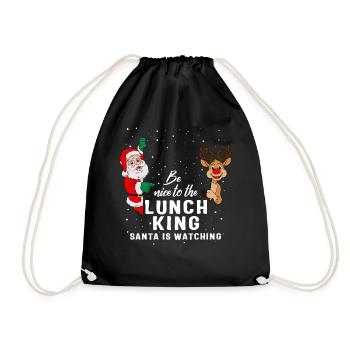 Lunch Lady Shirt, Sei nett zum Lunch King Santa - Turnbeutel - Schwarz - Vorne