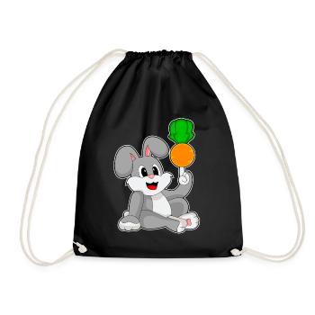 Rabbit carrot - Drawstring Bag - black - Front