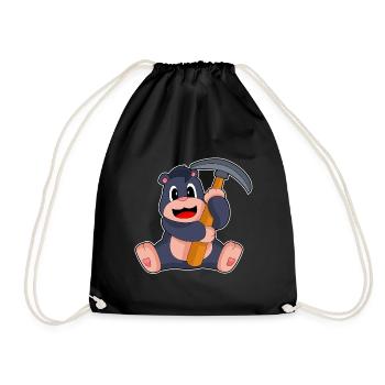 Minage de pioche de mineur taupe - Sac de sport léger - noir - Devant