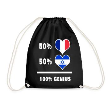 Israel and the France 100% awesome Design Flags - Drawstring Bag - black - Front