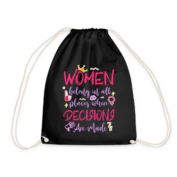 Feminist Women Belong In All - Turnbeutel - Schwarz - Vorne