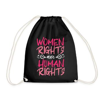 Feminist Women's Rights Are Human - Drawstring Bag - black - Front