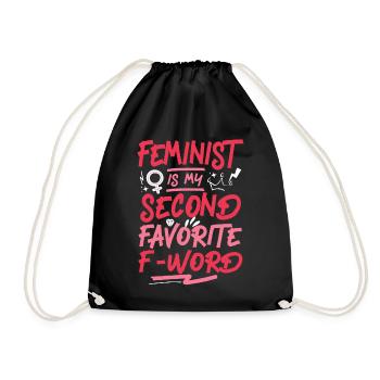 Feminist Feminist Is My Second - Turnbeutel - Schwarz - Vorne