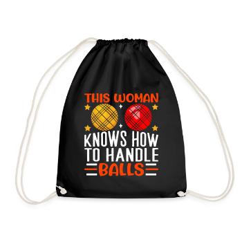 Funny Bocce Game - Drawstring Bag - black - Front