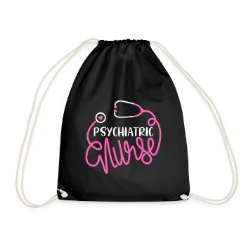 Infirmière psychiatrique - Mignonne infirmière infirmière en santé mentale - Sac de sport léger - noir - Devant