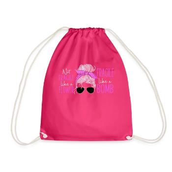 Feminist Not Fragile Like A Flower - Turnbeutel - Fuchsia - Vorne
