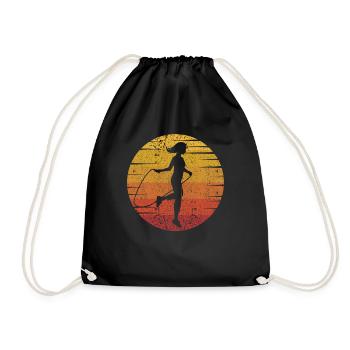 Retro Speed Skipping Jumping Professioneller Sprung - Turnbeutel - Schwarz - Vorne