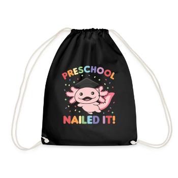 Kids Preschool nailed it Axolotl Graduation - Turnbeutel - Schwarz - Vorne