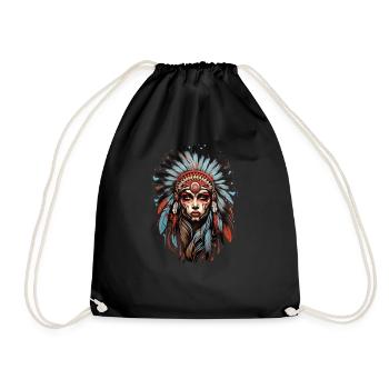 Amérindiens - Sac de sport léger - noir - Devant