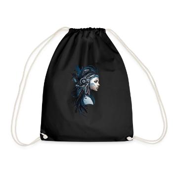 Tribal Head Woman - Drawstring Bag - black - Front