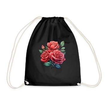 Rosenblüte Blume - Turnbeutel - Schwarz - Vorne