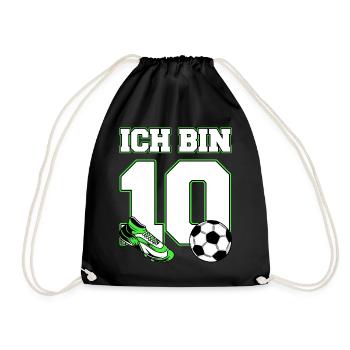 Geschenk 10 Jahre Geburtstagskind - Turnbeutel - Schwarz - Vorne