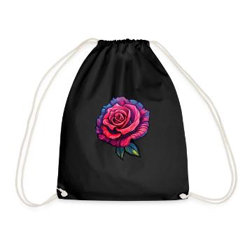 Lebendige Rosenfarben - Turnbeutel - Schwarz - Vorne