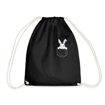 Hase Hasen Kaninchen Haustier - Turnbeutel - Schwarz - Vorne