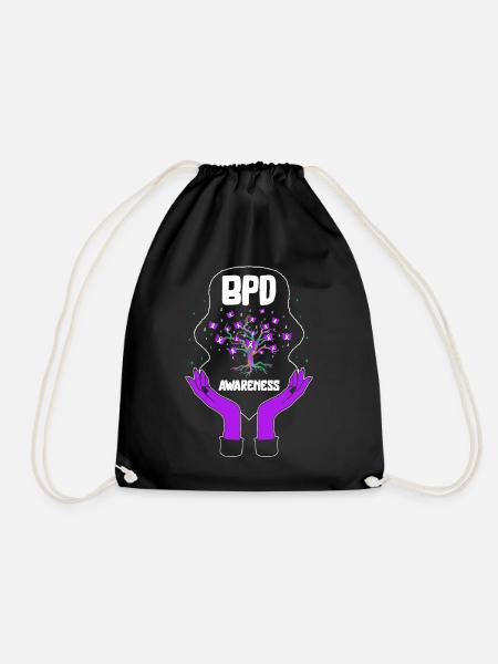 Borderline Persönlichkeitsstörung Shirt, BPD Lila - Turnbeutel - Schwarz