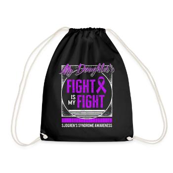 Sjögren's Syndrome Awareness Shirt, My Daughter's - Drawstring Bag - black - Front