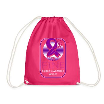 Sjögren's Syndrome Awareness Shirt, Mir geht es gut - Turnbeutel - Fuchsia - Vorne