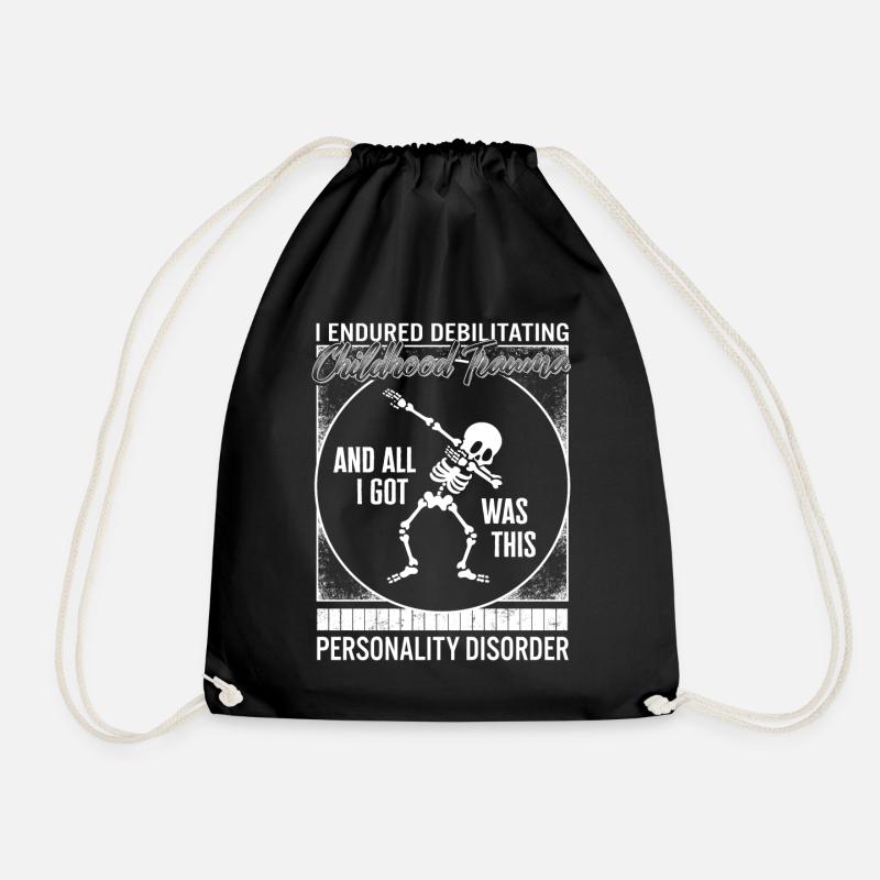 Borderline-Persönlichkeitsstörungs-Shirt, BDP - Turnbeutel - Schwarz