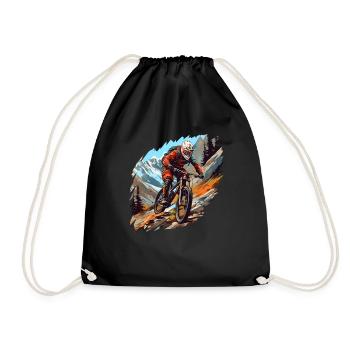 Mountain bike - Drawstring Bag - black - Front