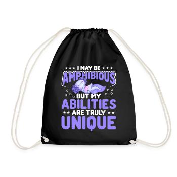 Axolotl Amphibiens Salamandres mignonnes axolotl - Sac de sport léger - noir - Devant