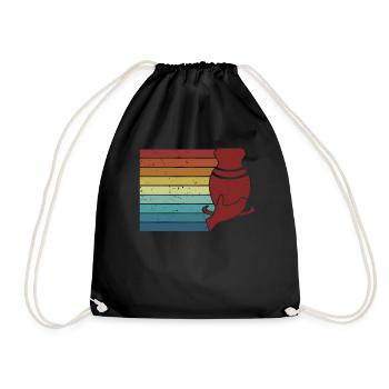 Retro Pottery Pro Wheel Hobby Lover Pottery - Drawstring Bag - black - Front