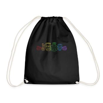 Pottery LGBT Rainbow Hobby Pottery Pro Wheel - Drawstring Bag - black - Front