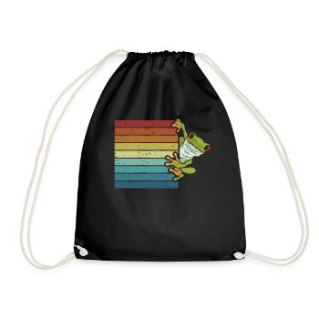 Rétro Agalychnis Callidryas Pet Lover Yeux rouges - Sac de sport léger - noir - Devant