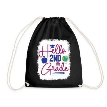 Second Grade Rainbow Girls Boys Teacher Team 2nd - Drawstring Bag - black - Front