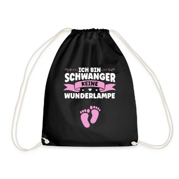 Ich bin schwanger und keine Wunderlampe - Turnbeutel - Schwarz - Vorne