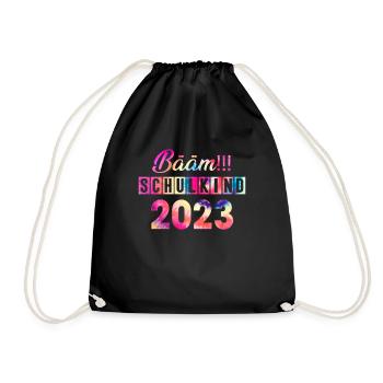 Schulkind 2023 Einschulung - Turnbeutel - Schwarz - Vorne