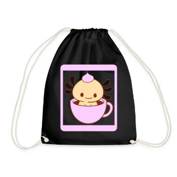 Axolotl Shirt, Axolotl In A Cup Cute Anime Tee, - Sac de sport léger - noir - Devant