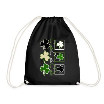 St. Patricks Day Shirt, irisches Glücksblattklee - Turnbeutel - Schwarz - Vorne