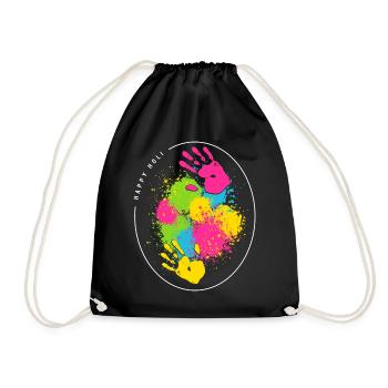 Happy Holi Festival Shirt, Holi Hände Phag Tanz - Turnbeutel - Schwarz - Vorne