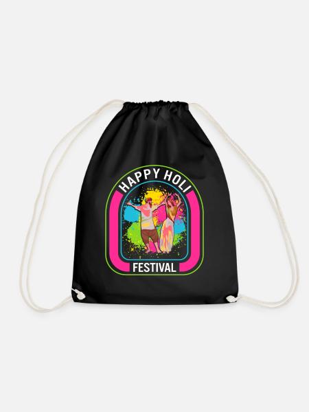 Happy Holi Festival Shirt, Happy Holi Rasiya - Turnbeutel - Schwarz