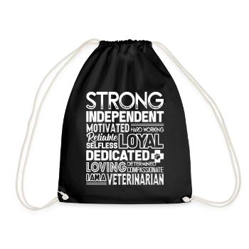 Veterinarian Strong Veterinarian - Drawstring Bag - black - Front
