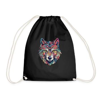 Wolf Aesthetics - Drawstring Bag - black - Front