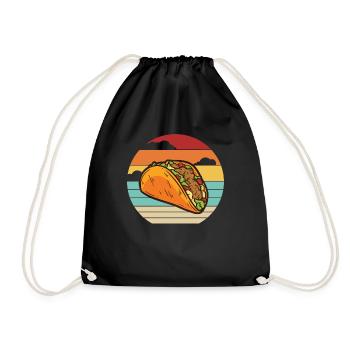 Retro Al Pastor Gewürz Hartschalen-Taco-Liebhaber - Turnbeutel - Schwarz - Vorne