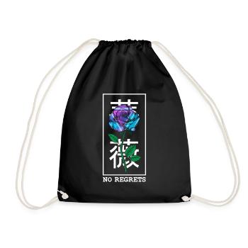 No Regrets Rose - Drawstring Bag - black - Front