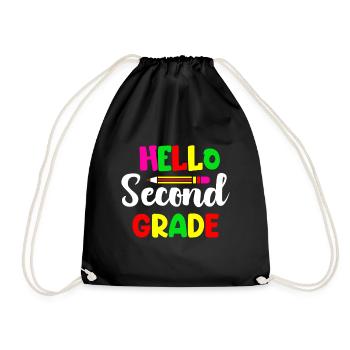 Zweite Klasse, Regenbogen, Mädchen, Jungen, Lehrerteam, 2. - Turnbeutel - Schwarz - Vorne