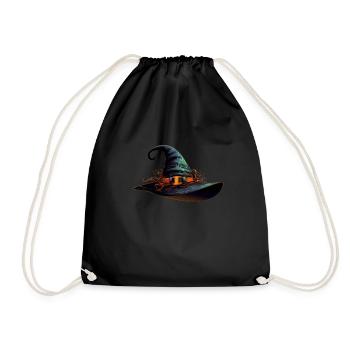 Magic witch hat for your Happy Halloween design - Drawstring Bag - black - Front