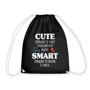Cute Enough To Take Your Breath Away Arzt Ärztin - Drawstring Bag - black - Front