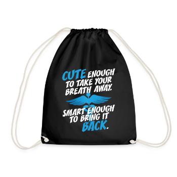 Cute Enough To Take Your Breath Away Arzt Ärztin - Drawstring Bag - black - Front