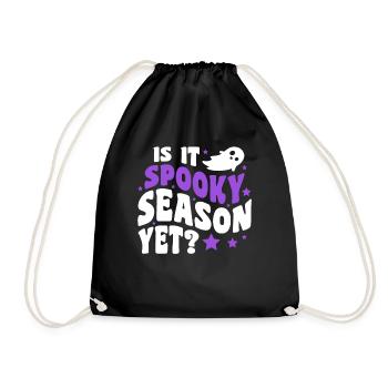 Is It Spooky Season Yet? - Halloween pumpkin - Drawstring Bag - black - Front