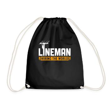 Lineman Wiring the World Electrician - Drawstring Bag - black - Front