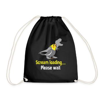 I'm kind of a big Tiel - cockatiel - Drawstring Bag - black - Front