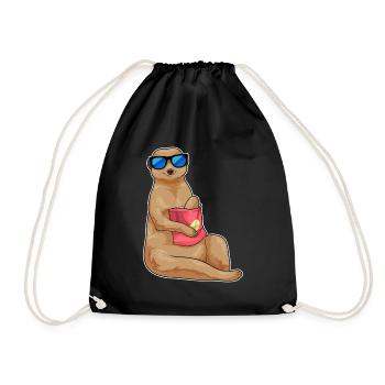 Meerkat Shopping Bag - Drawstring Bag - black - Front