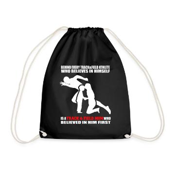 Behind Every Athlete is a Track and Field Mom - Drawstring Bag - black - Front