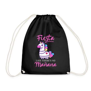 Fiesta, als gäbe es kein Manana-Einhorn - Turnbeutel - Schwarz - Vorne