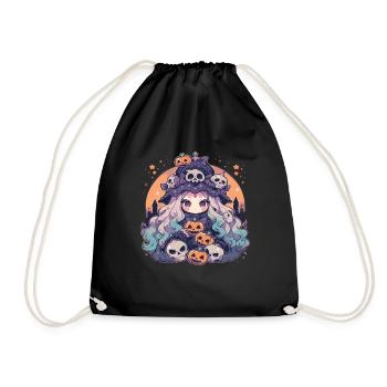 Witch Helloween Pumpkin Helloween Witches - Drawstring Bag - black - Front